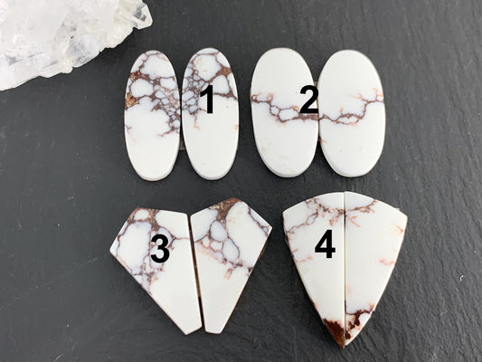 Wild Horse Jasper 24-28mm long cabochon pair