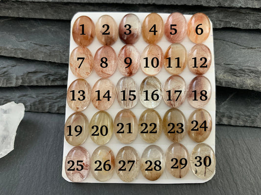 Rutilated Quartz oval 10x14mm cabochon - Calibrated cabochons