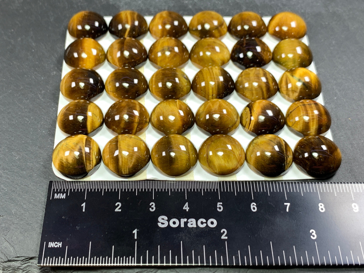 Tiger eye round 15mm cabochon - Calibrated cabochons