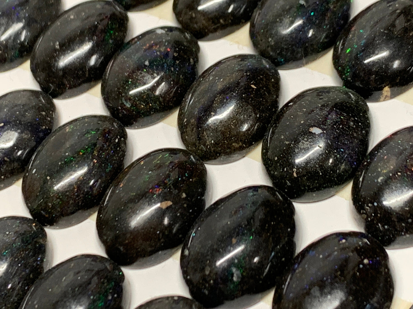 Black Andamooka Opal oval 10x14mm cabochon - Matrix Australian Opal