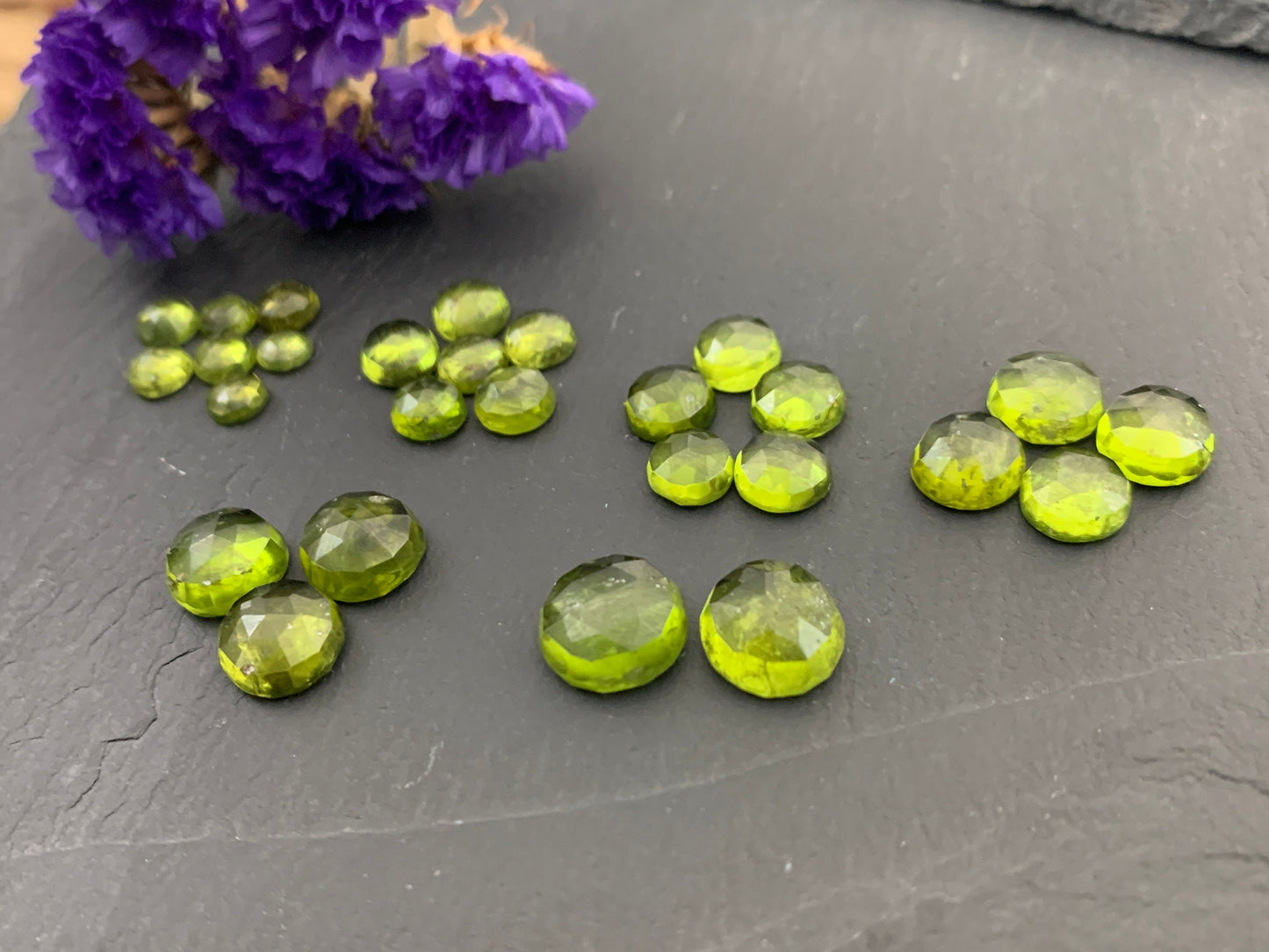 Faceted Vesuvianite round 5mm, 6mm, 7mm, 8mm, 9mm, 10mm cabochon