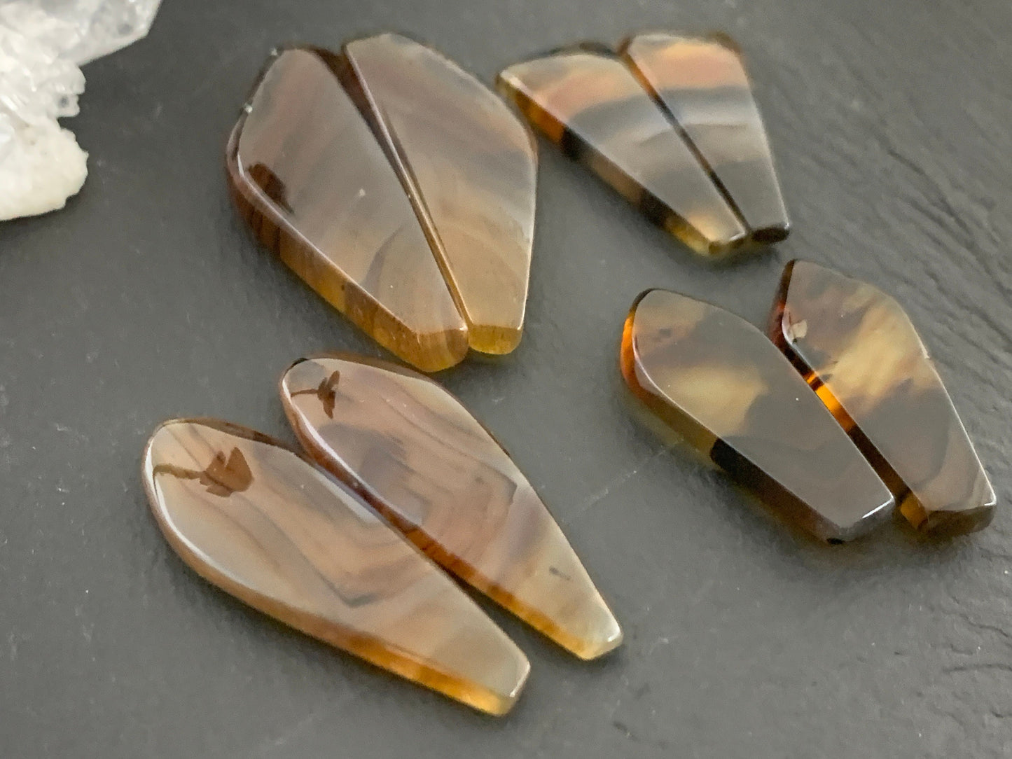 Montana Agate cabochon - Montana Agate pairs