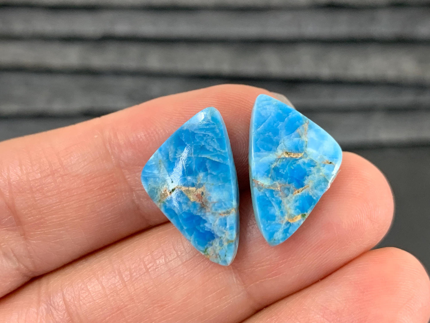 Apatite oval, free form 19-24mm long cabochon - Buy by pair