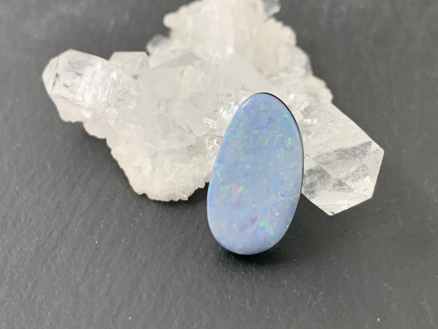 Australian Opal doublet 9x17x4mm cabochon