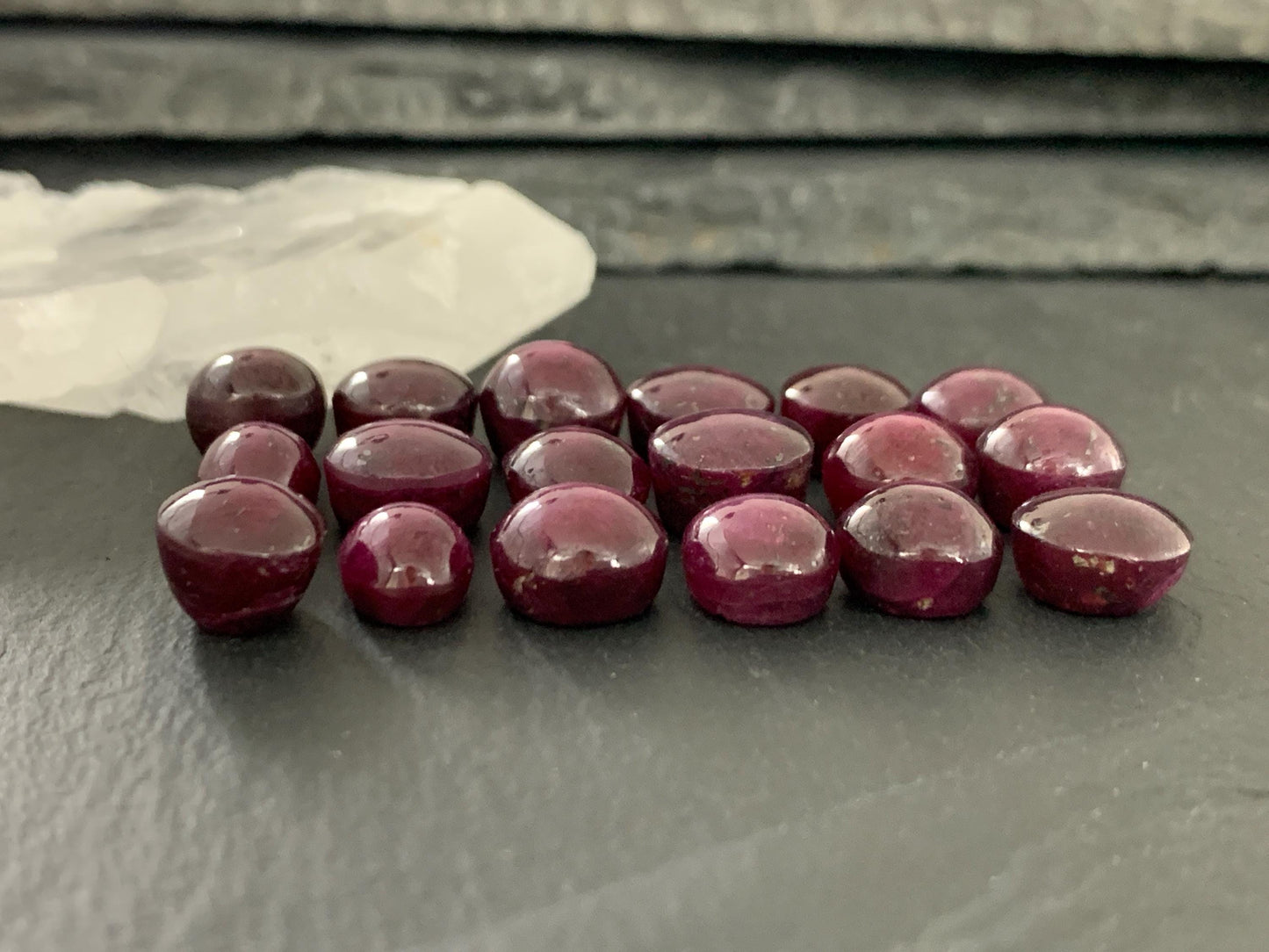 Ruby cabochon 8-9mm long