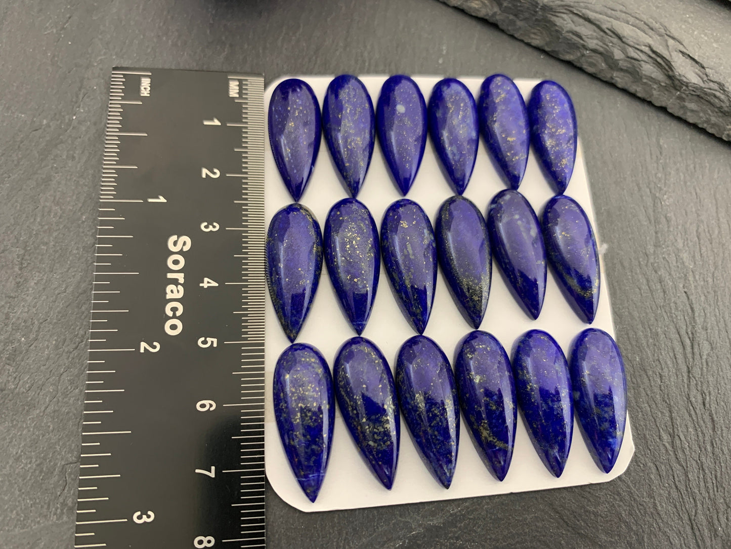 Lapis Lazuli pear 10x25mm cabochon - Calibrated cabochons