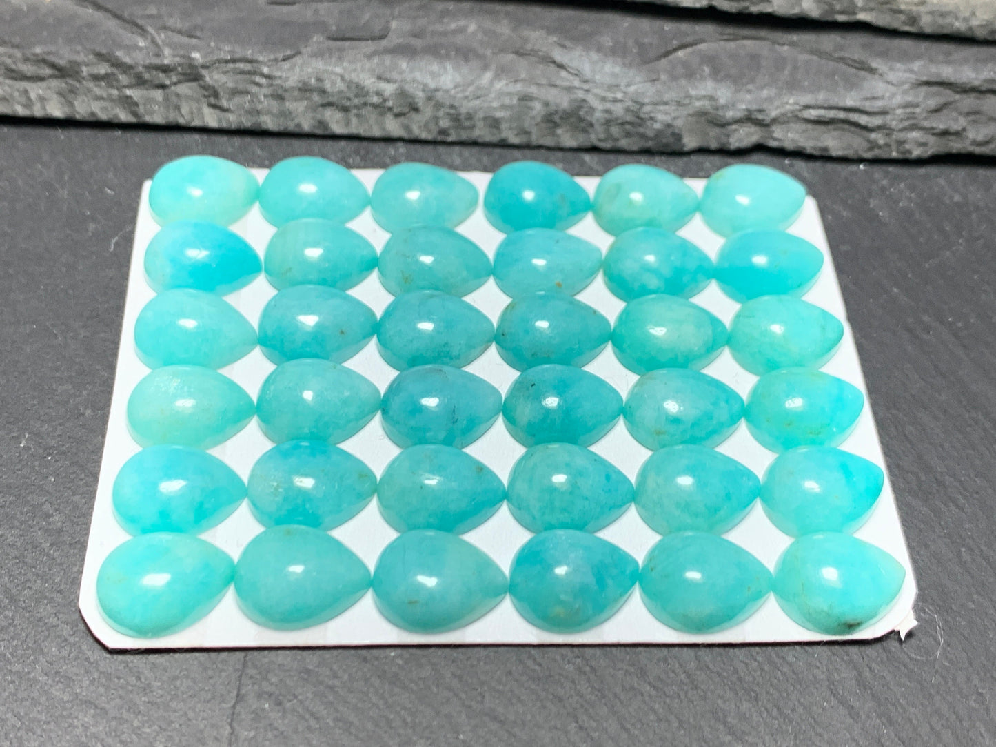 Amazonite pear 10x12mm cabochon - Calibrated cabochons