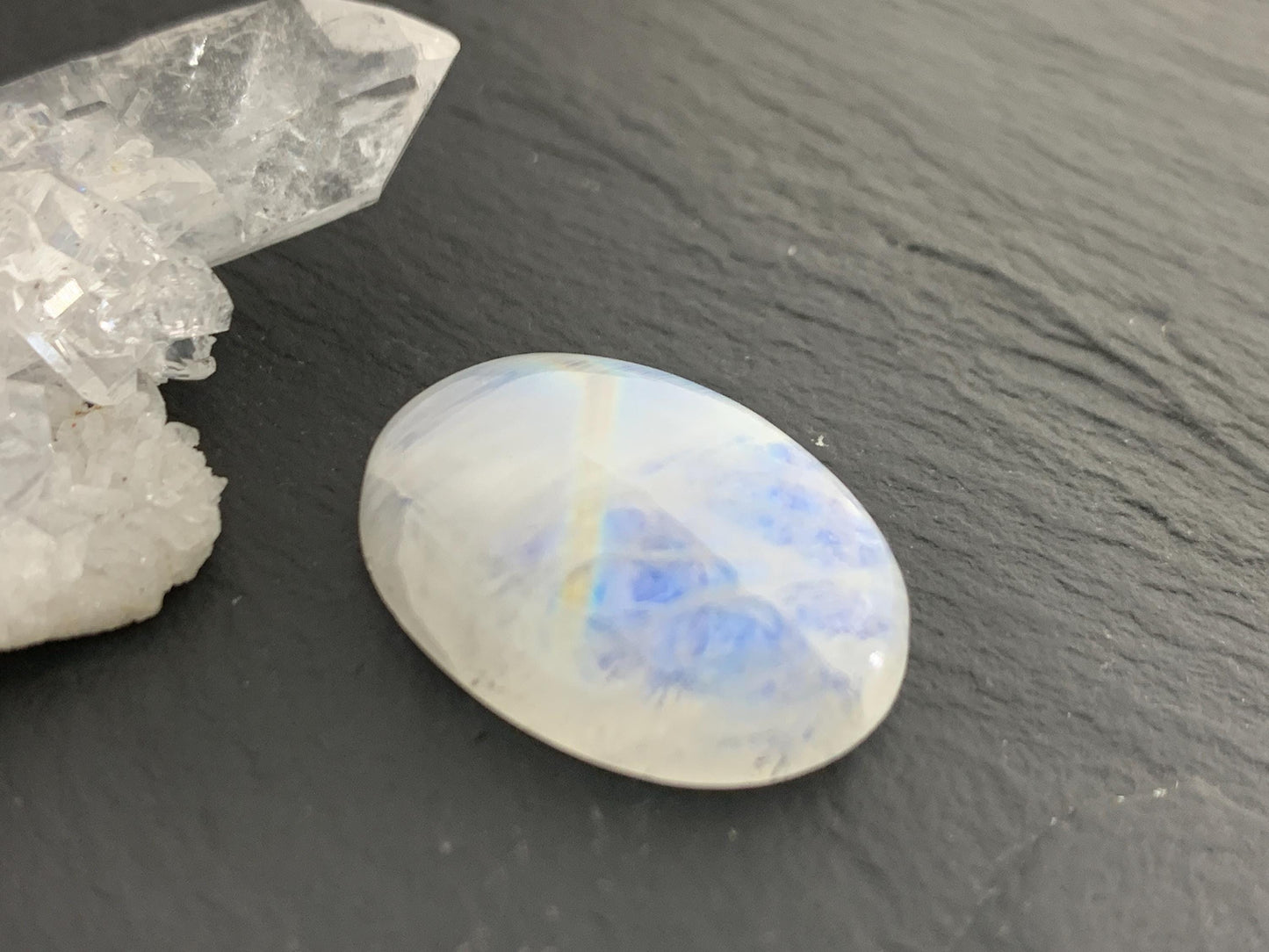 Rainbow Moonstone 22x16x6mm cabochon