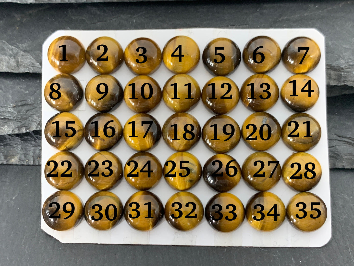 Tiger eye round 10mm cabochon - Calibrated cabochons