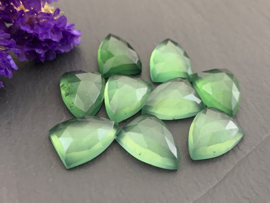 Faceted Serpentine shield 10x14mm cabochon