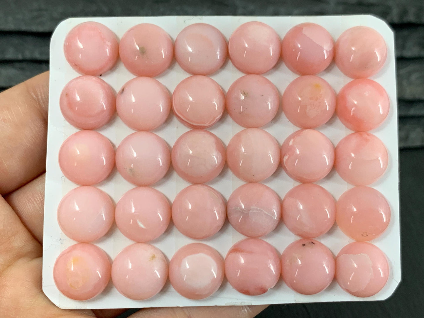 Pink Opal round 12mm cabochon