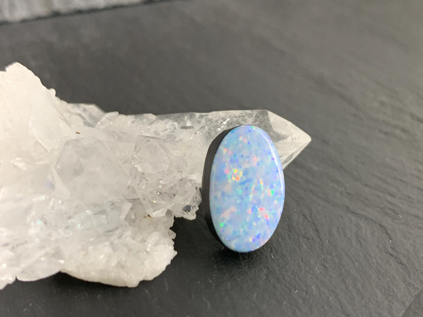 Australian Opal doublet 9x14x4.5mm cabochon