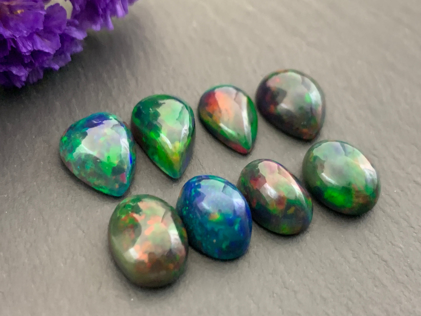 Black Ethiopian Opal 11-13mm cabochon
