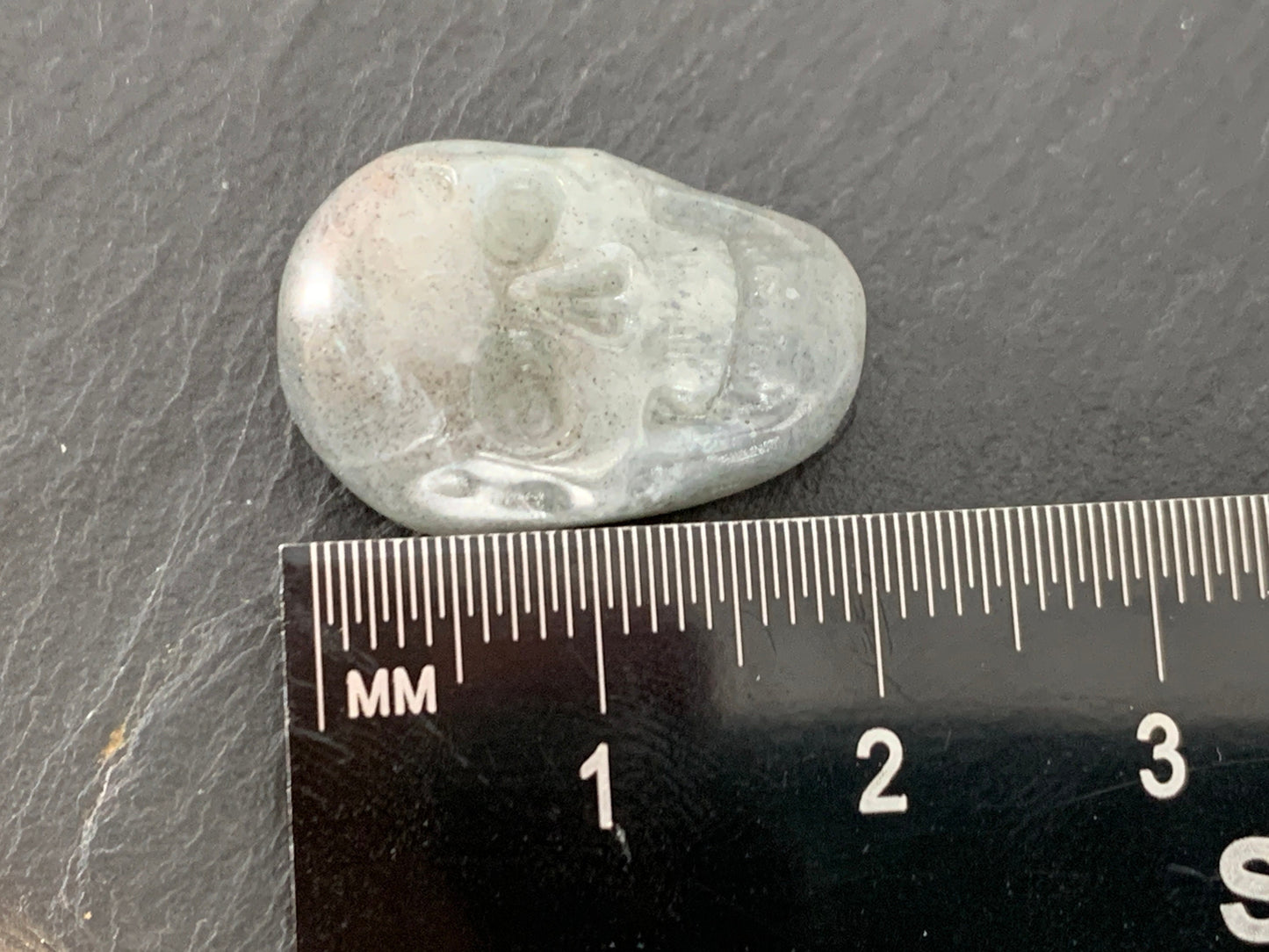 Labradorite Skull Cabochon - Natural Blue Flash Stone, Hand Cut Skulls, Unique Gemstone Art