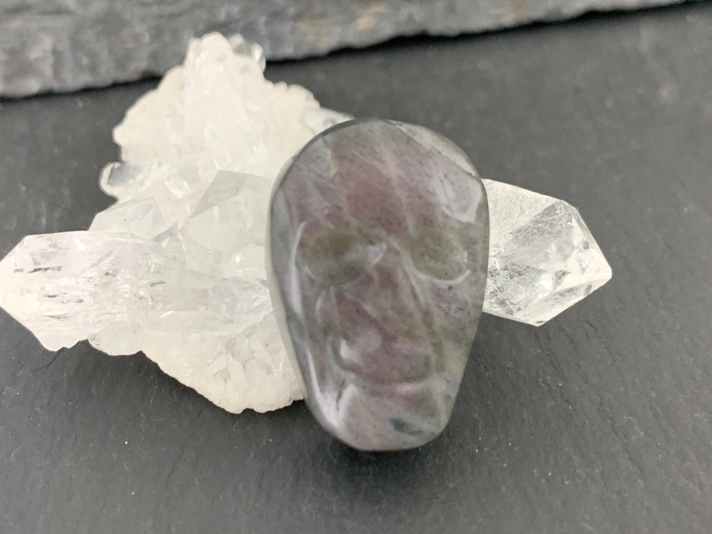 Labradorite Skull Cabochon 15x21mm, Labradorite Skull, Natural Gemstone, Halloween Jewelry, Handcrafted Accessory