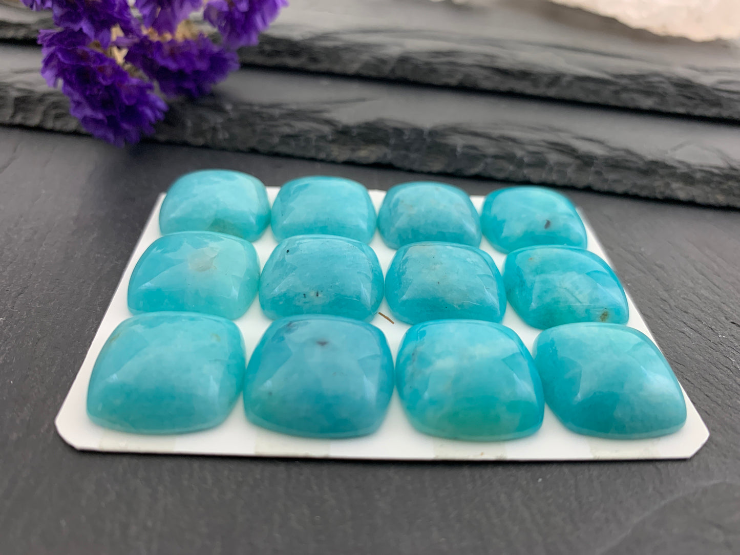 Amazonite Square 18x18mm cabochon - Calibrated cabochons