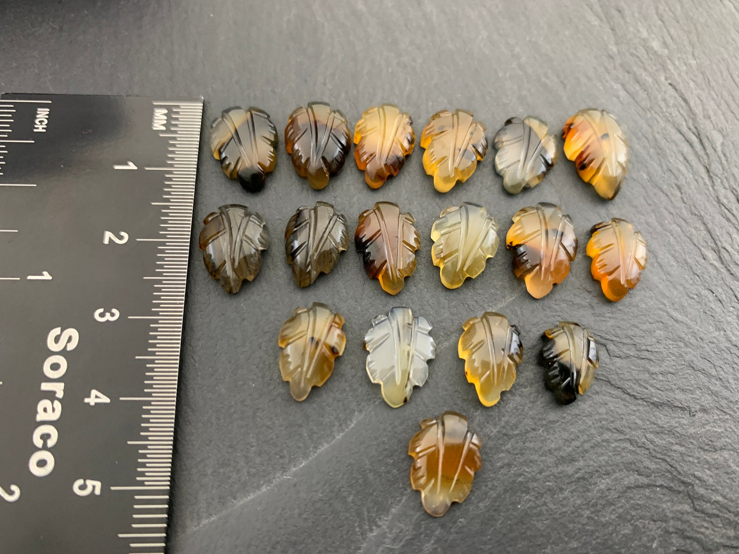 Montana Agate leaf cabochon