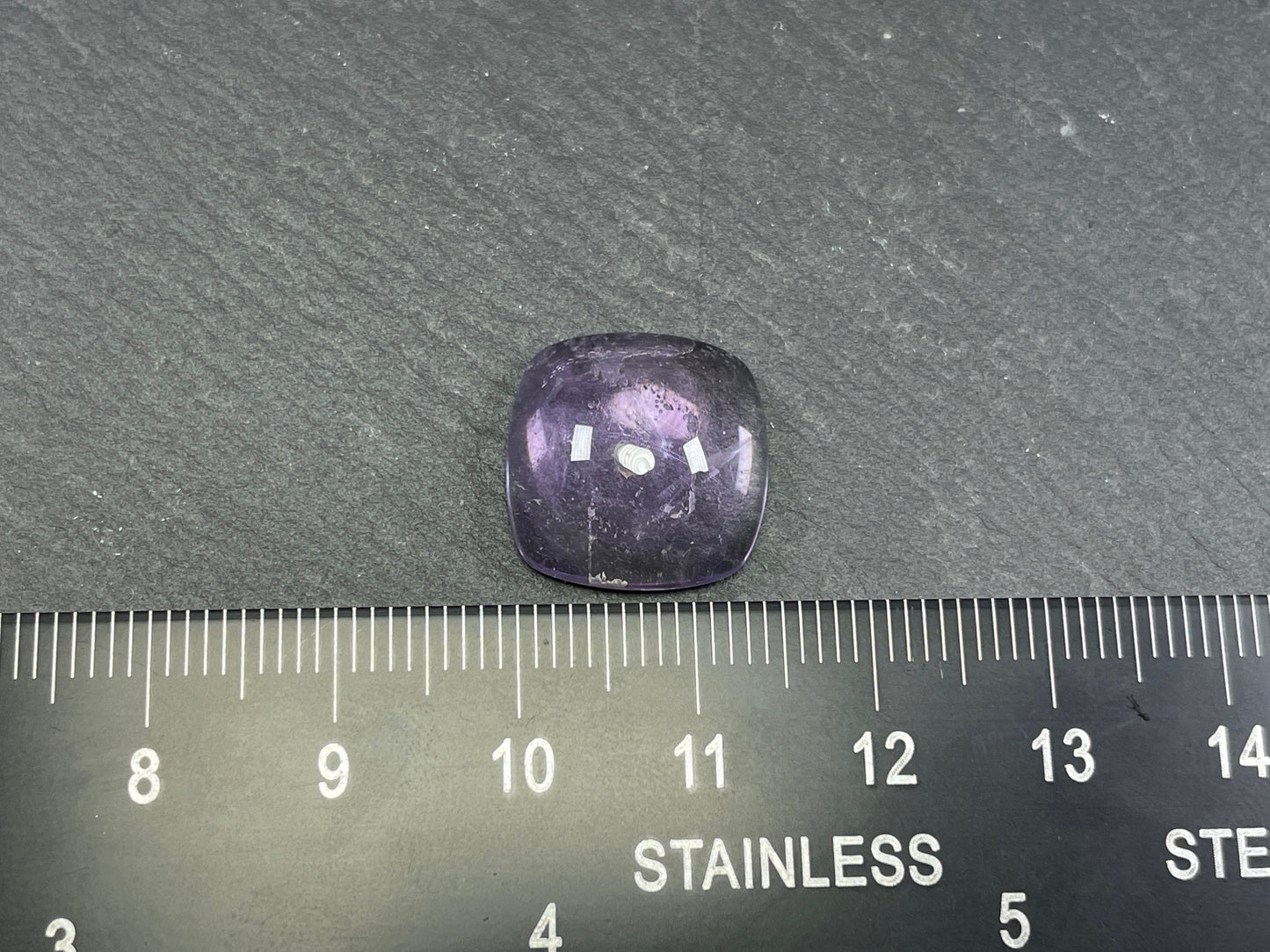 Amethyst square cushion cabochon 15mm - Calibrated cabochons