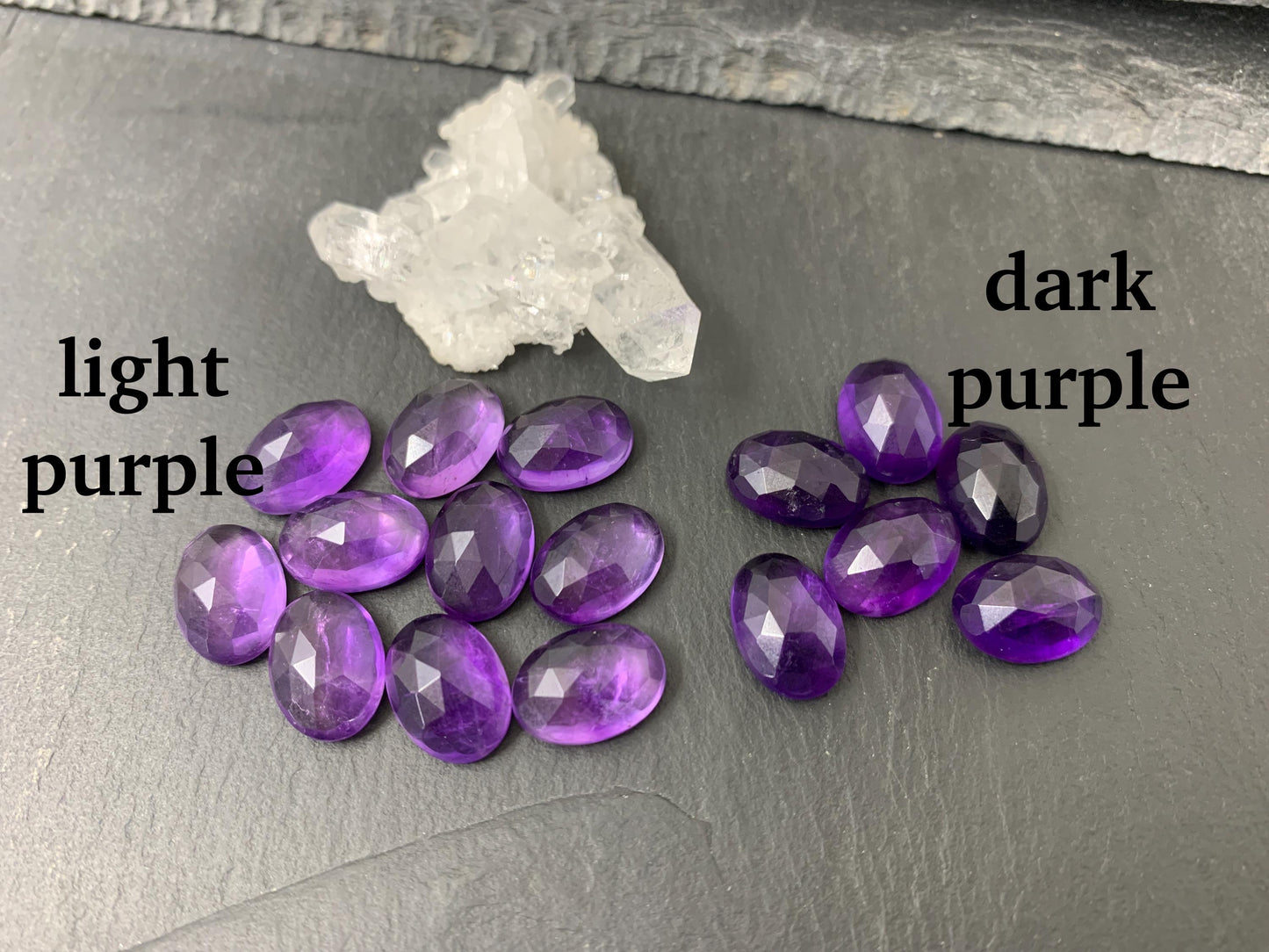 Faceted Amethyst Oval 10x14mm Cabochon