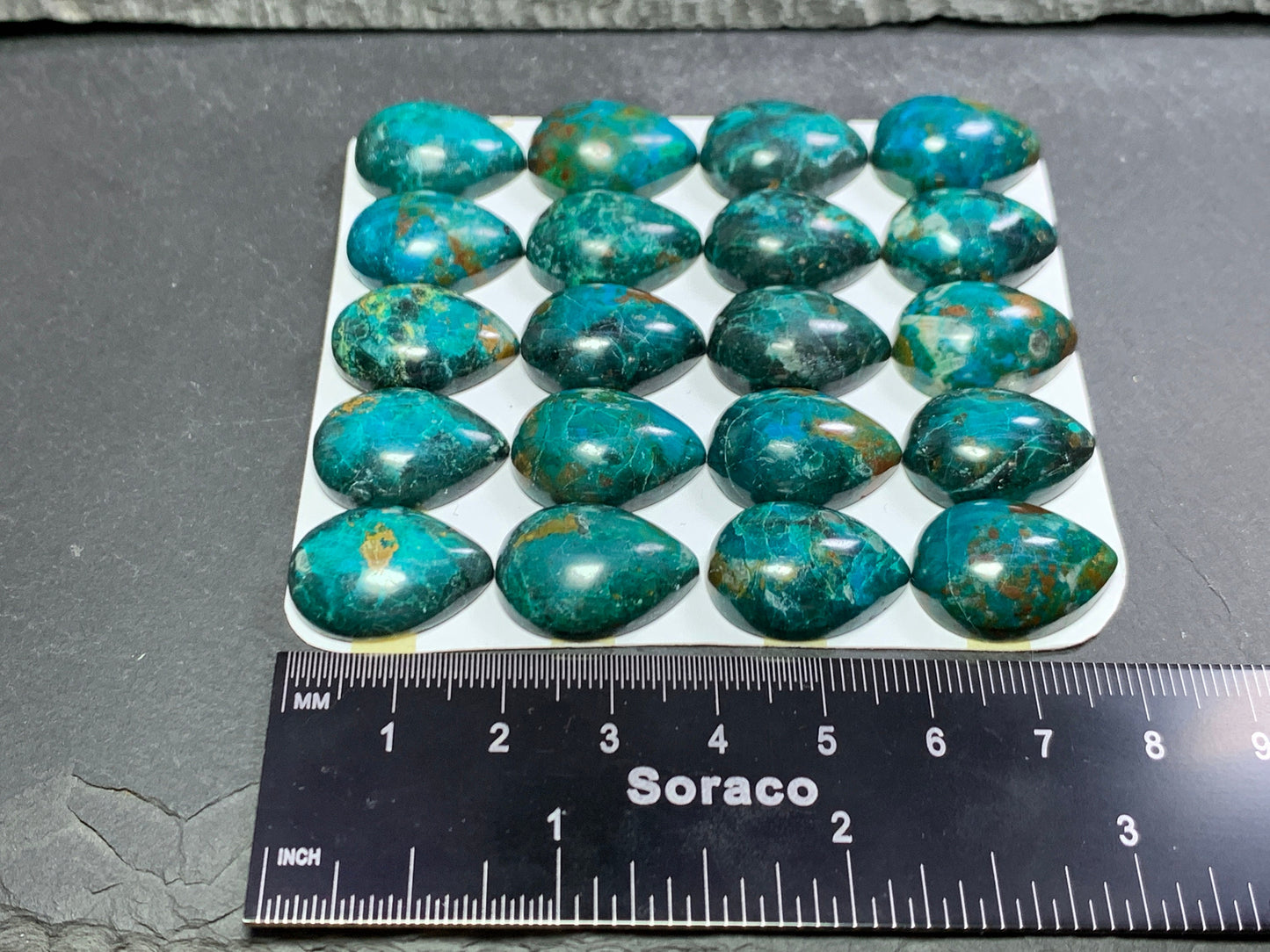 Chrysocolla pear 15x20mm cabochon - Calibrated cabochons