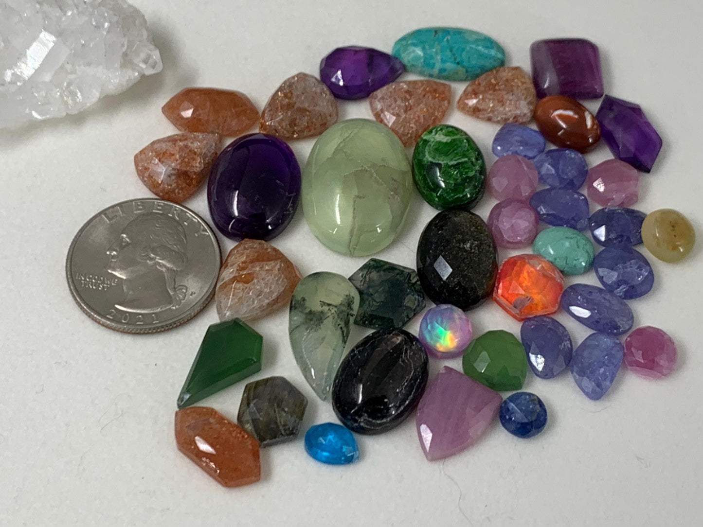 Cracked Damaged - 70% discounted cabochons/ Mixed cabochons lot 41 pieces