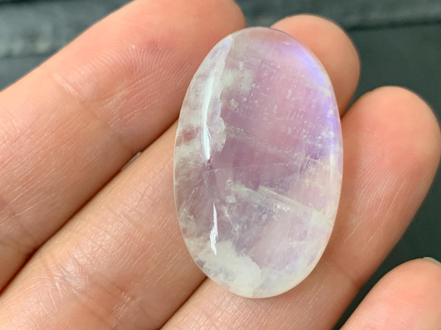 Rainbow Moonstone 31x19x7mm cabochon