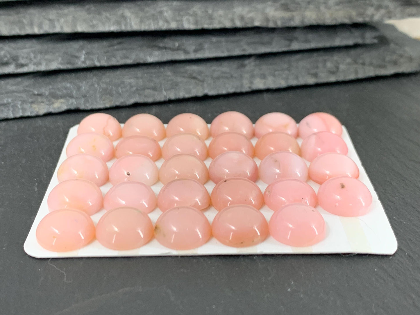 Pink Opal Cabochon - 12mm Round Calibrated Gemstone Jewelry Making Supplies
