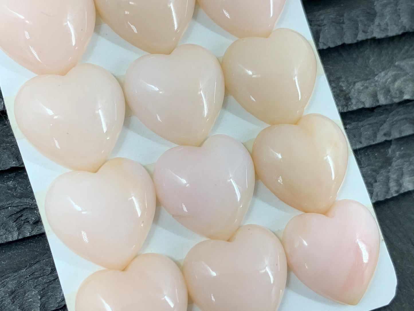 Pink Opal Heart Cabochon 20mm - Natural Calibrated Gemstone Jewelry