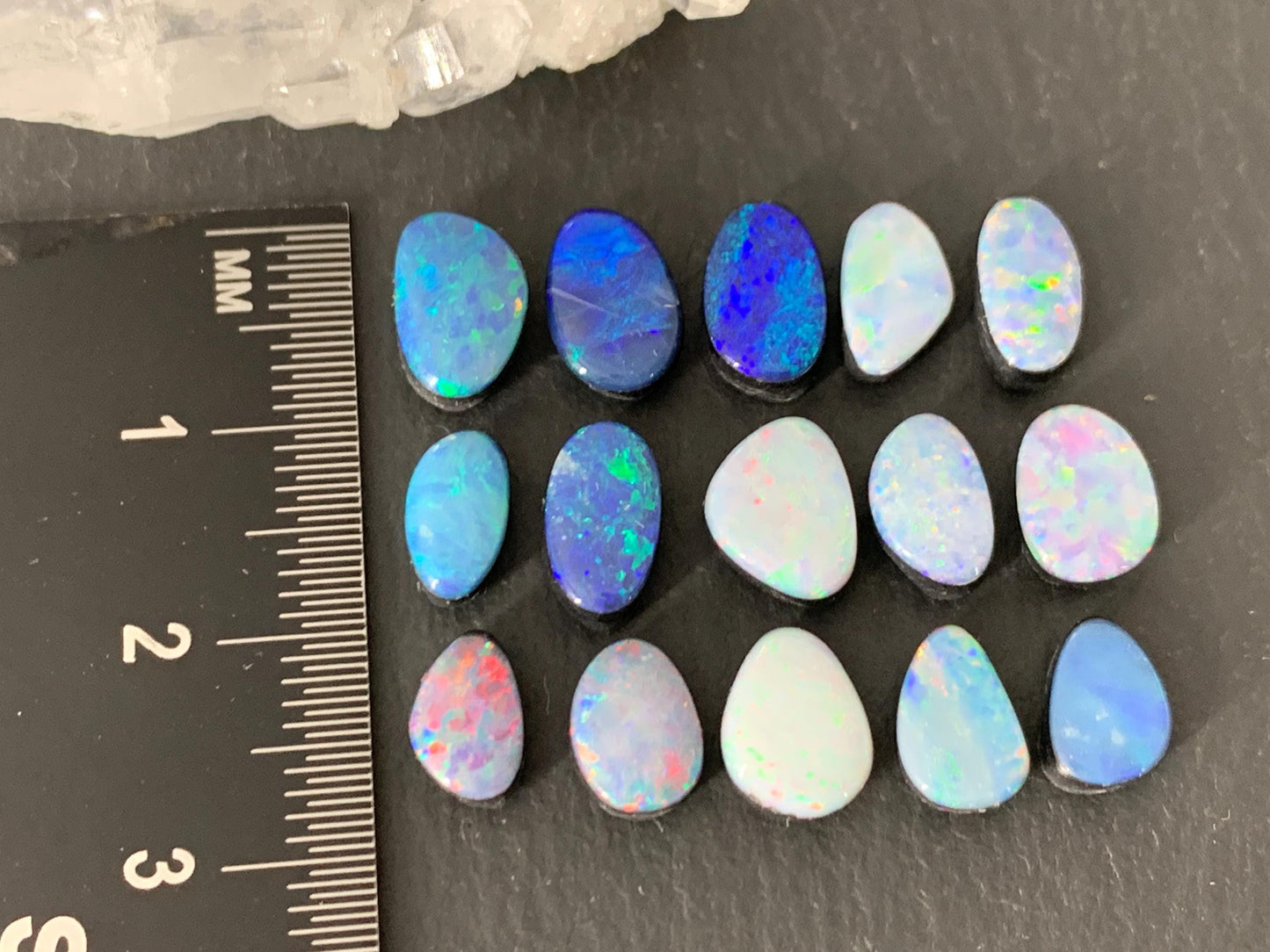 Australian Opal doublet 8-10mm long cabochon