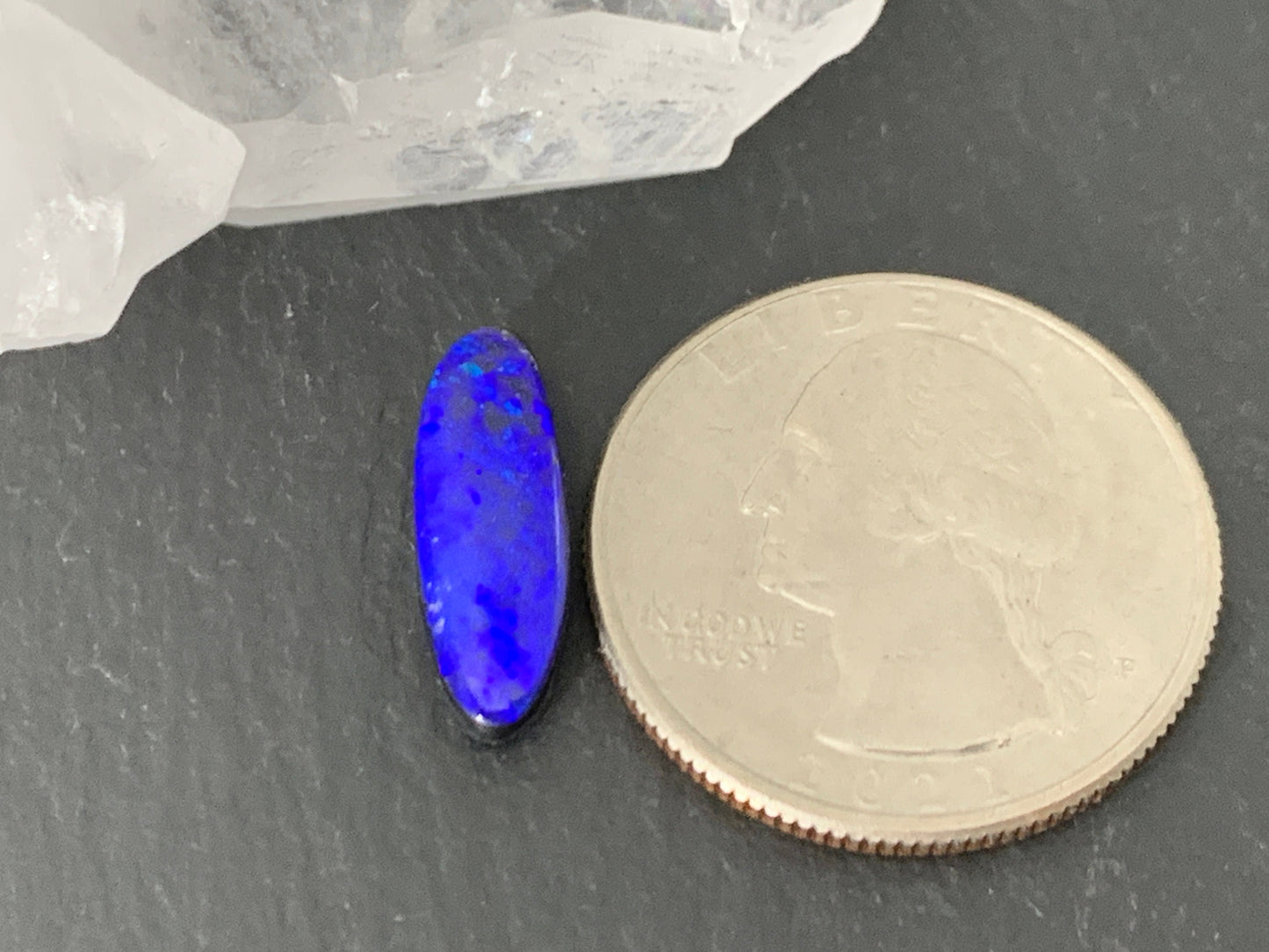Australian Opal doublet 6x17x4mm cabochon