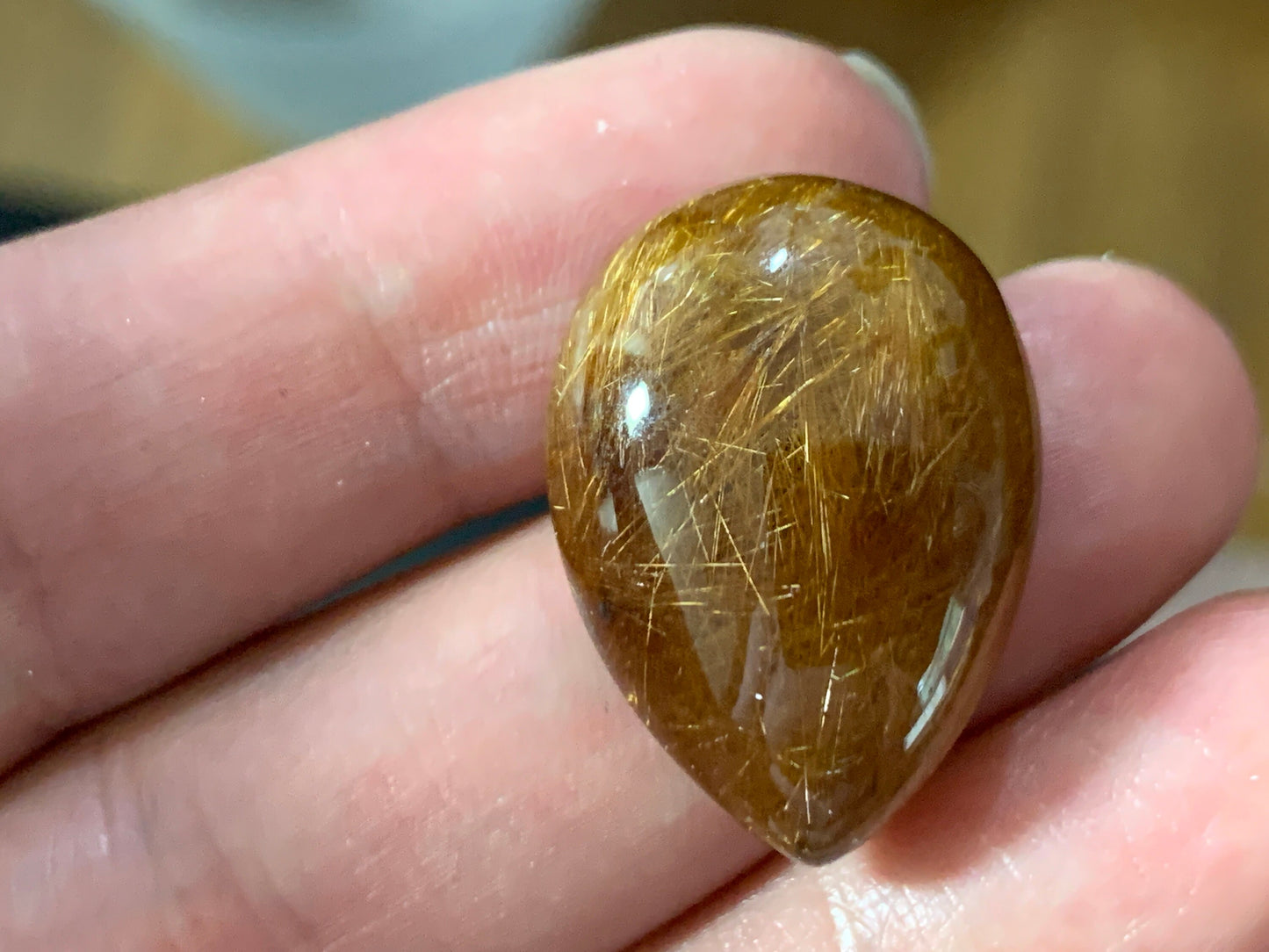 Rutilated Quartz pear 18x25mm Cabochon - Calibrated cabochons