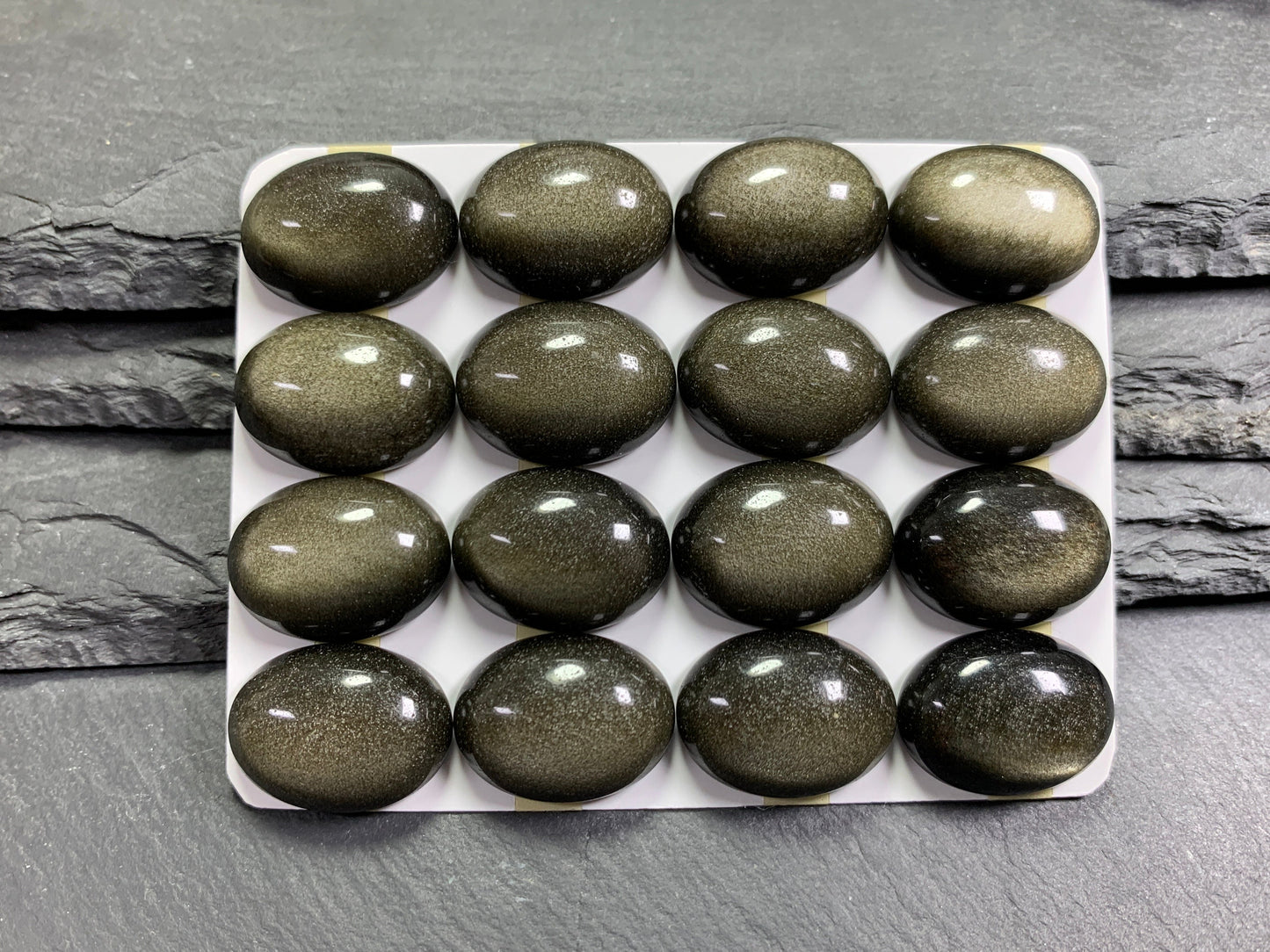 Gold Obsidian oval 15x20mm cabochon - Calibrated cabochons
