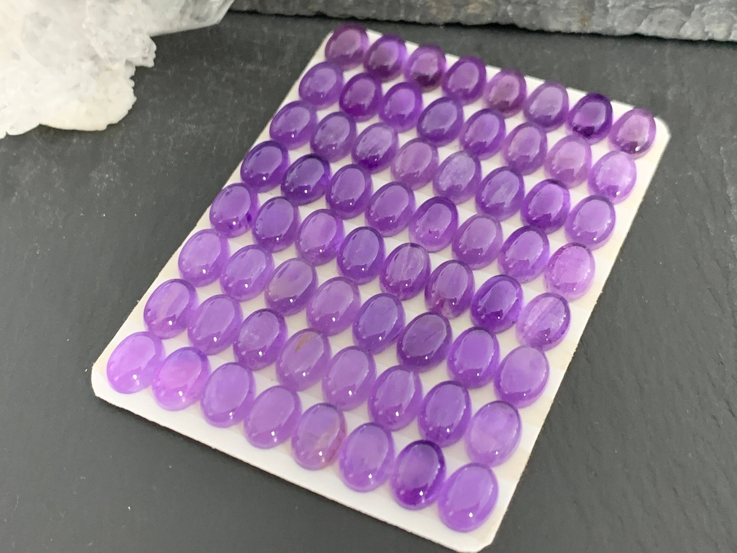 Amethyst oval 6x8mm cabochon- Calibrated cabochons