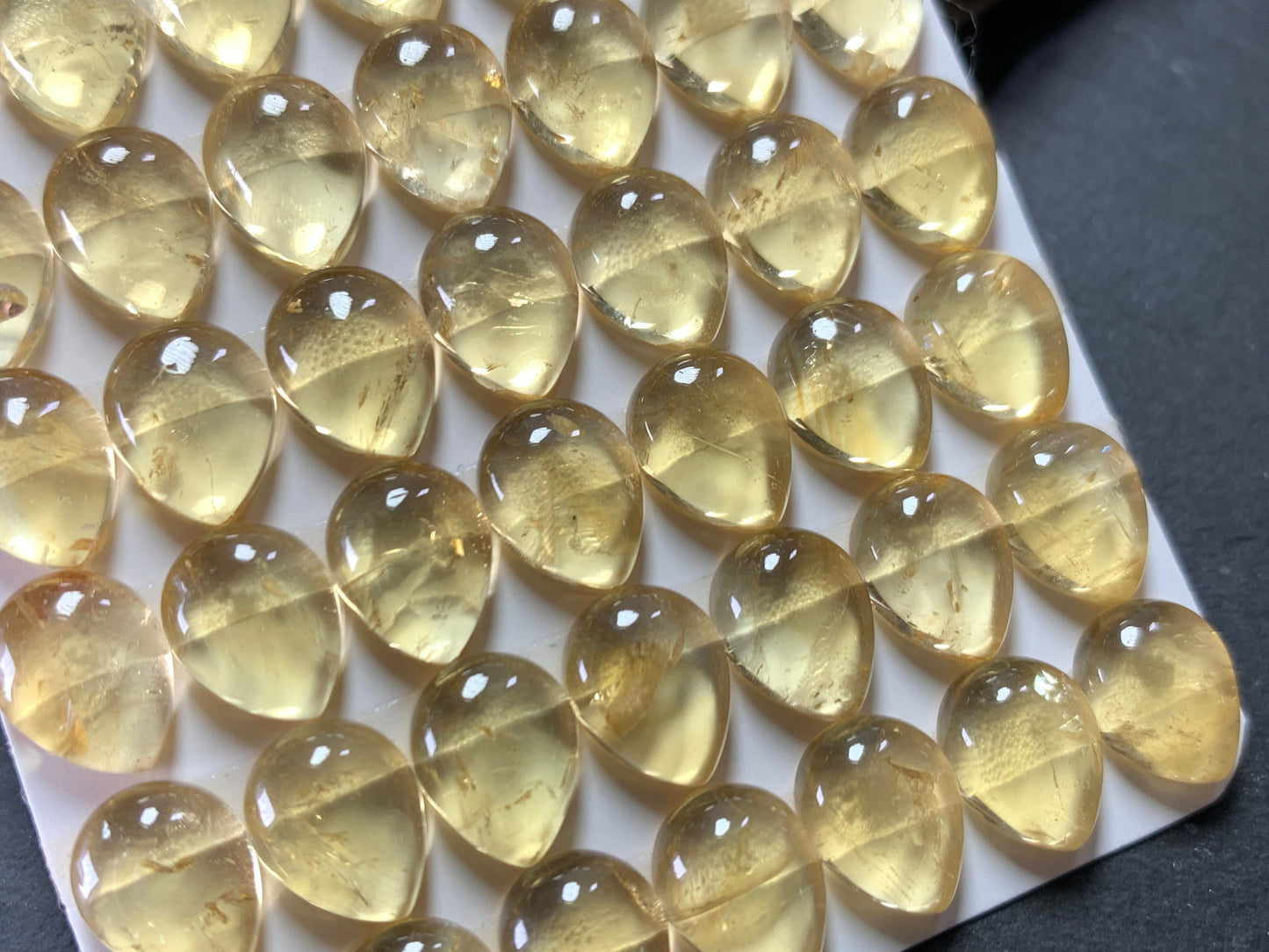 Citrine pear 8x10mm cabochon - Calibrated cabochons