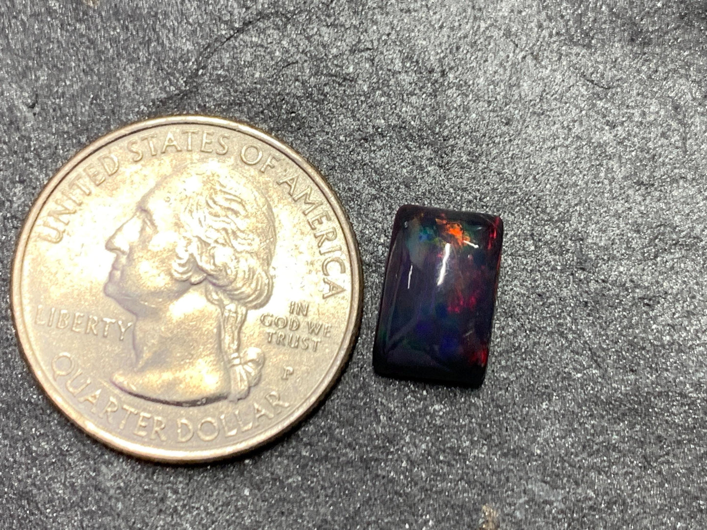 Black Ethiopian Opal rectangle 9x12x4mm cabochon