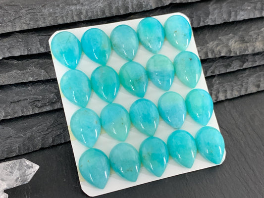 Amazonite pear 12x16mm cabochon - Calibrated cabochons