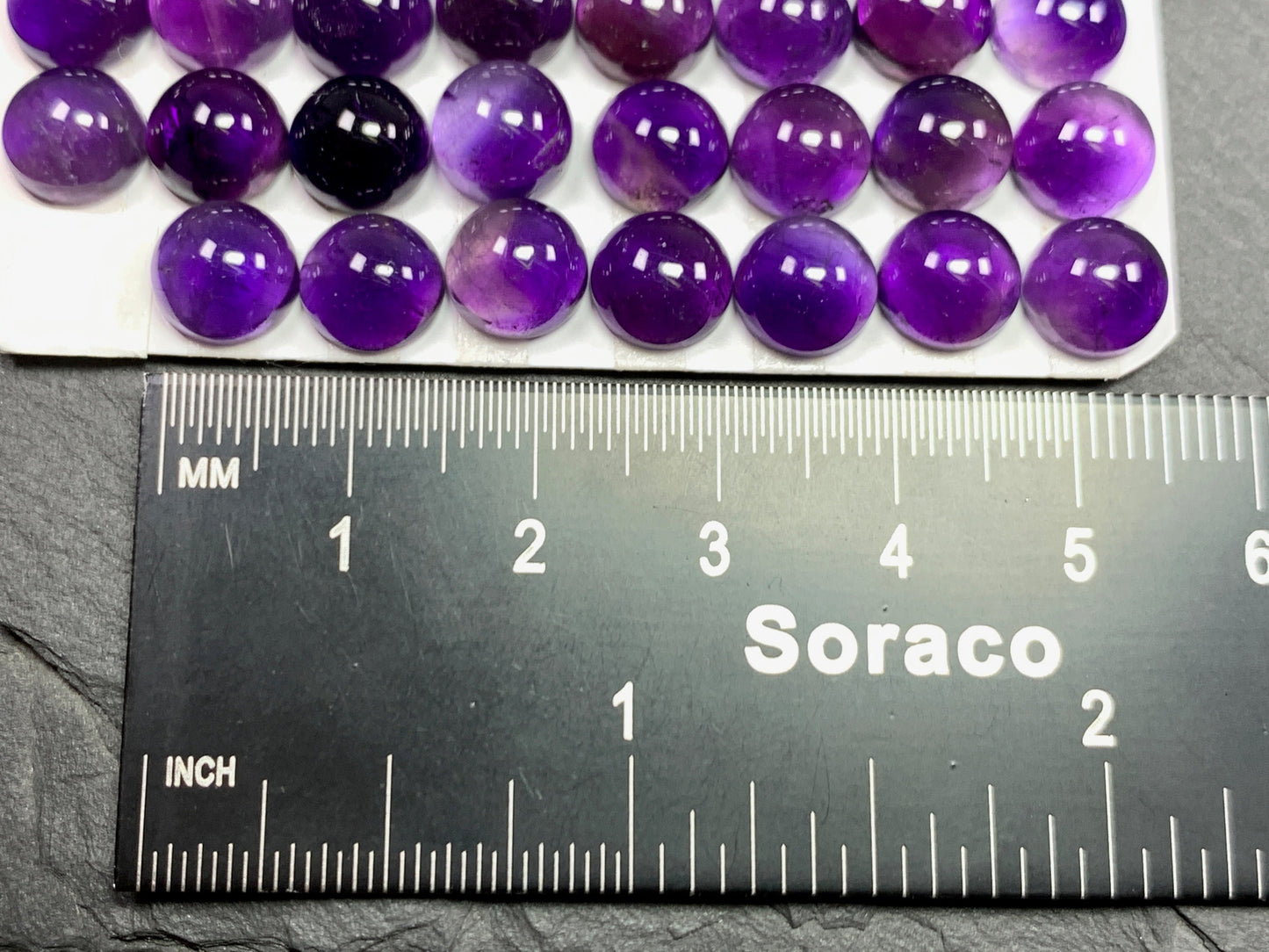 Amethyst round 8mm cabochon - Calibrated cabochons