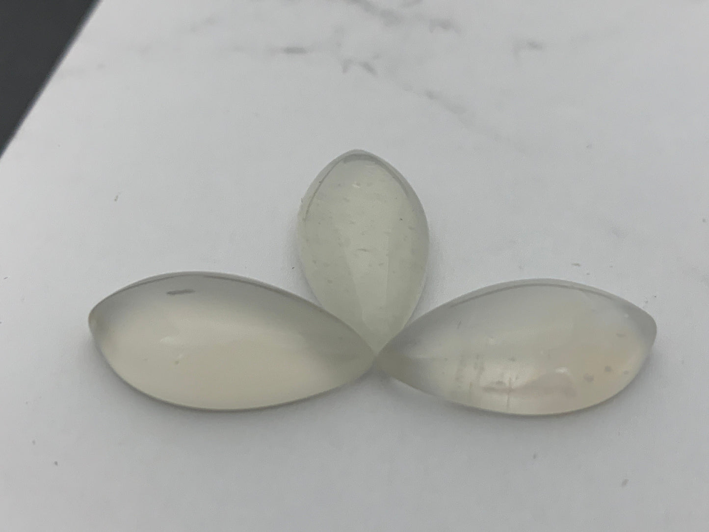White Moonstone Cabochon - Natural 10x20mm Miss Asia Shape, Calibrated Gemstone