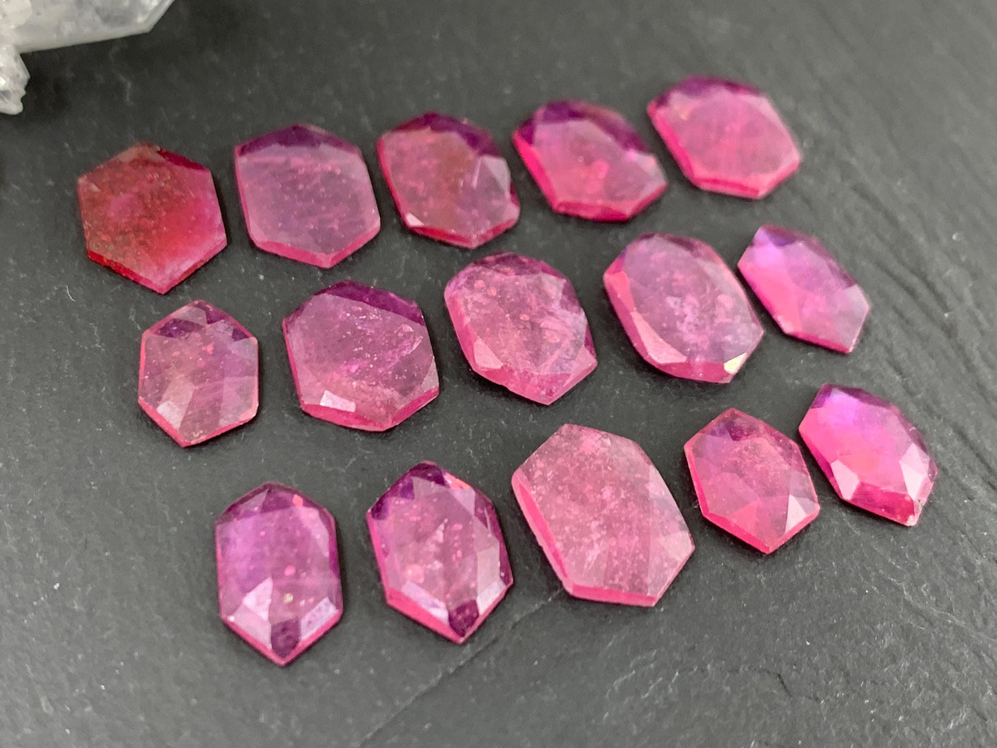 Faceted Thailand Pink Sapphire 11-13mm long cabochon