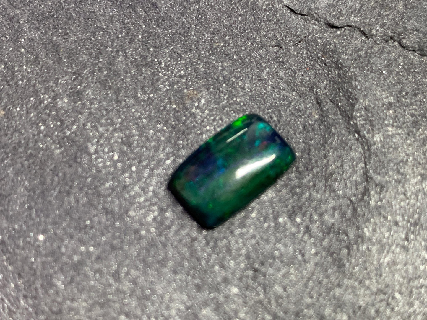Black Ethiopian Opal rectangle 7x12x3mm cabochon