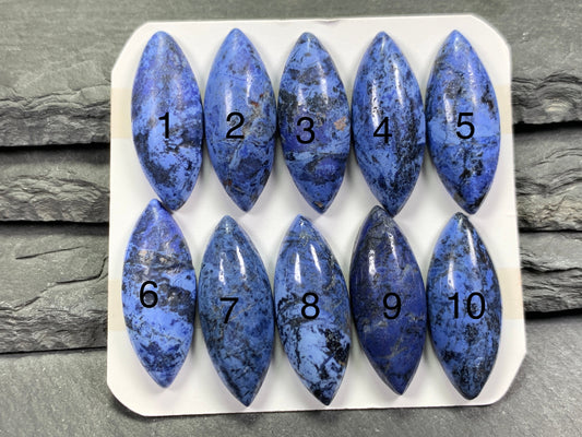 Dumortierite marquise 12x30mm cabochon - Calibrated cabochons