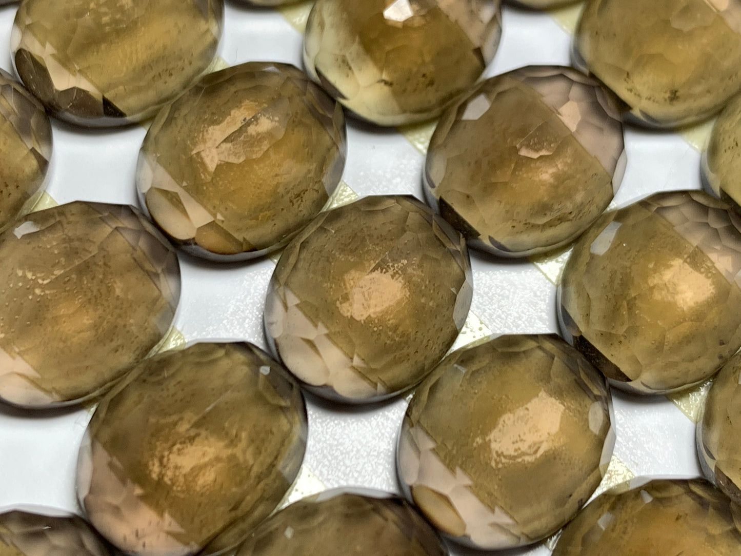 Faceted Smokey Quartz oval 10x12mm cabochon - Calibrated cabochons