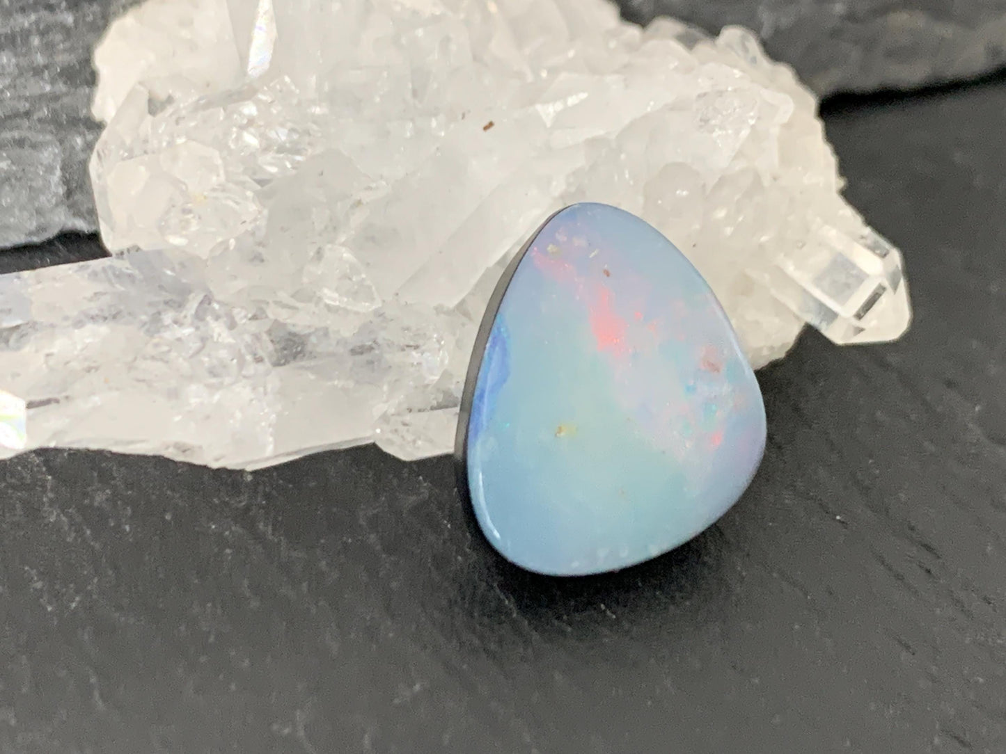 Australian Opal doublet 12x15x5mm cabochon