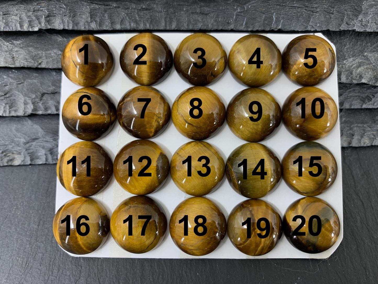 Tiger Eye round 15mm cabochon - Calibrated cabochons