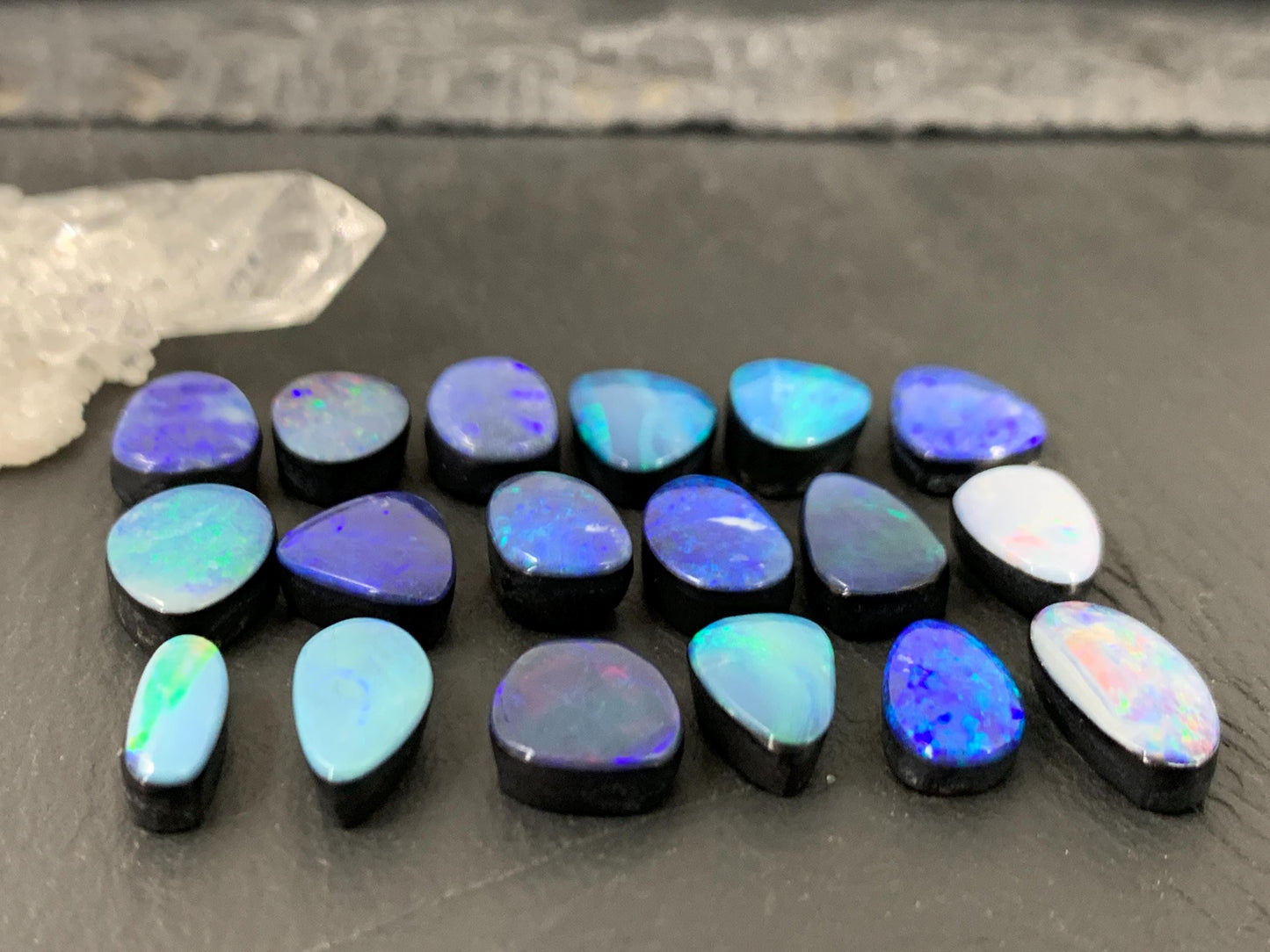 Australian Opal doublet 10-13mm long cabochon