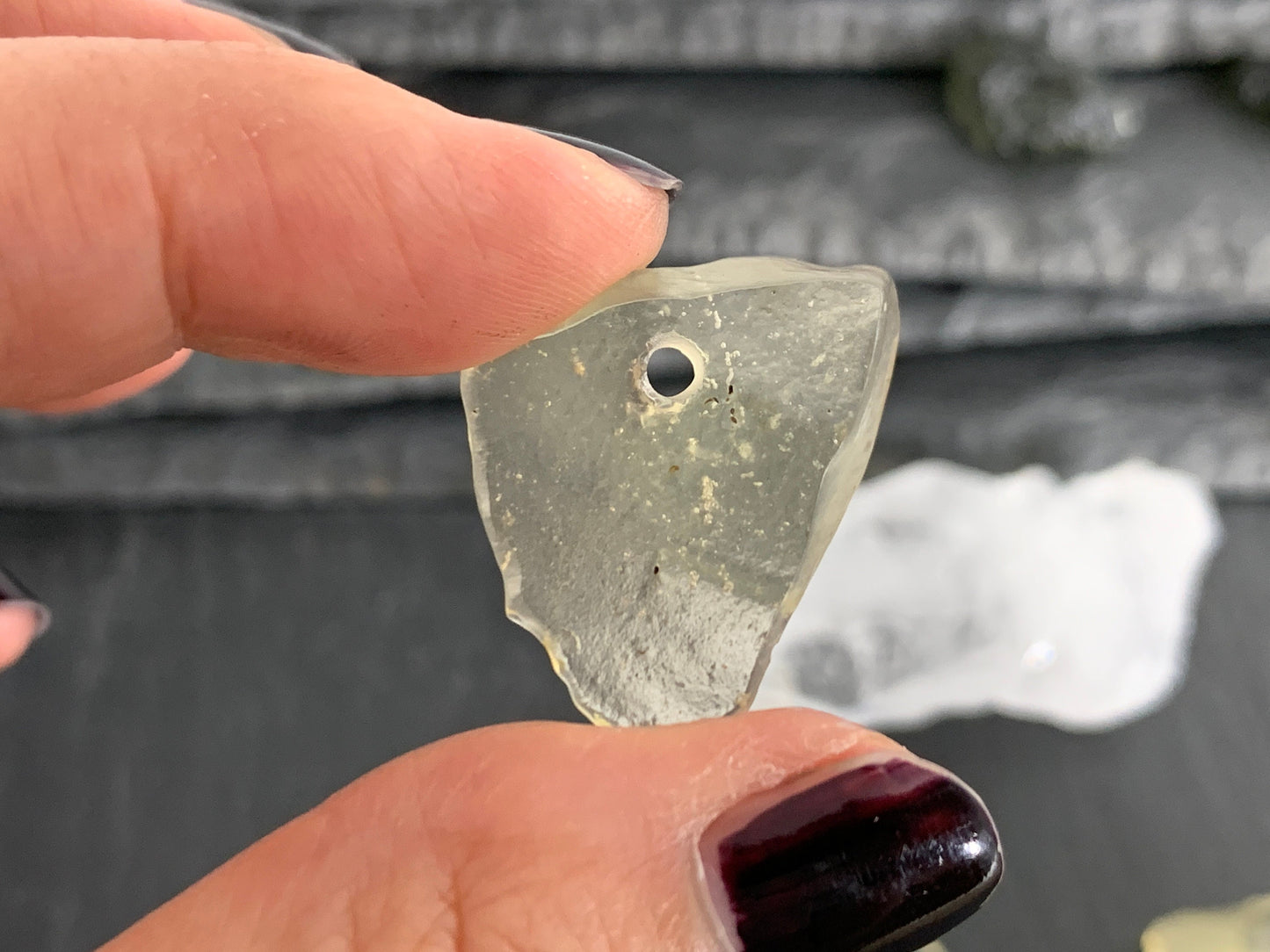 Drilled Libyan Desert Glass 24-45mm long