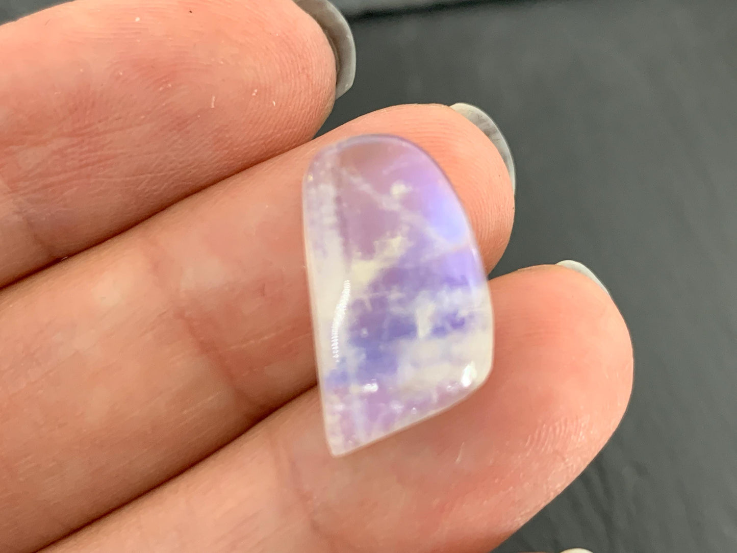 Rainbow Moonstone 18x16x7mm cabochon
