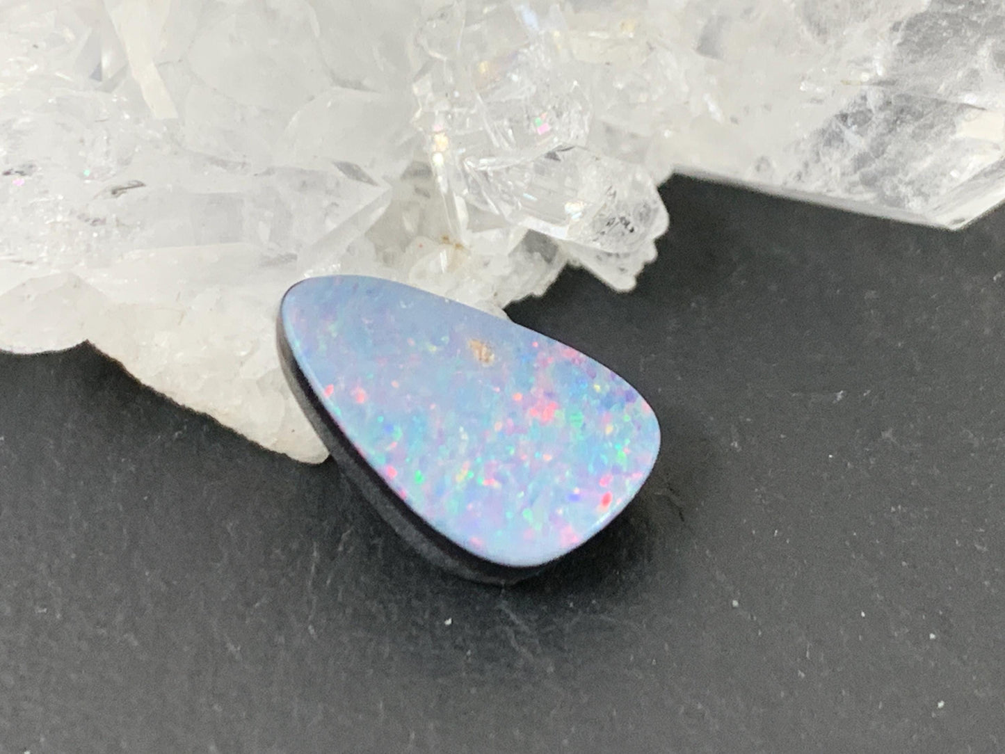 Discounted Australian Opal doublet cabochon 9x12x4mm