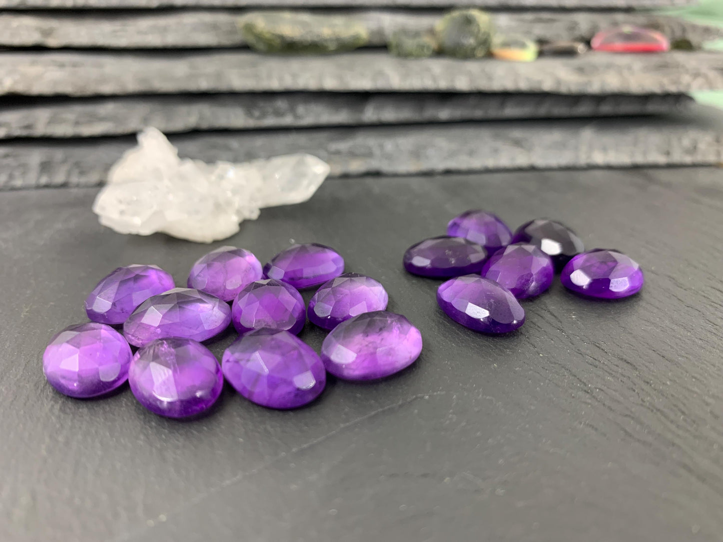 Faceted Amethyst Oval 10x14mm Cabochon