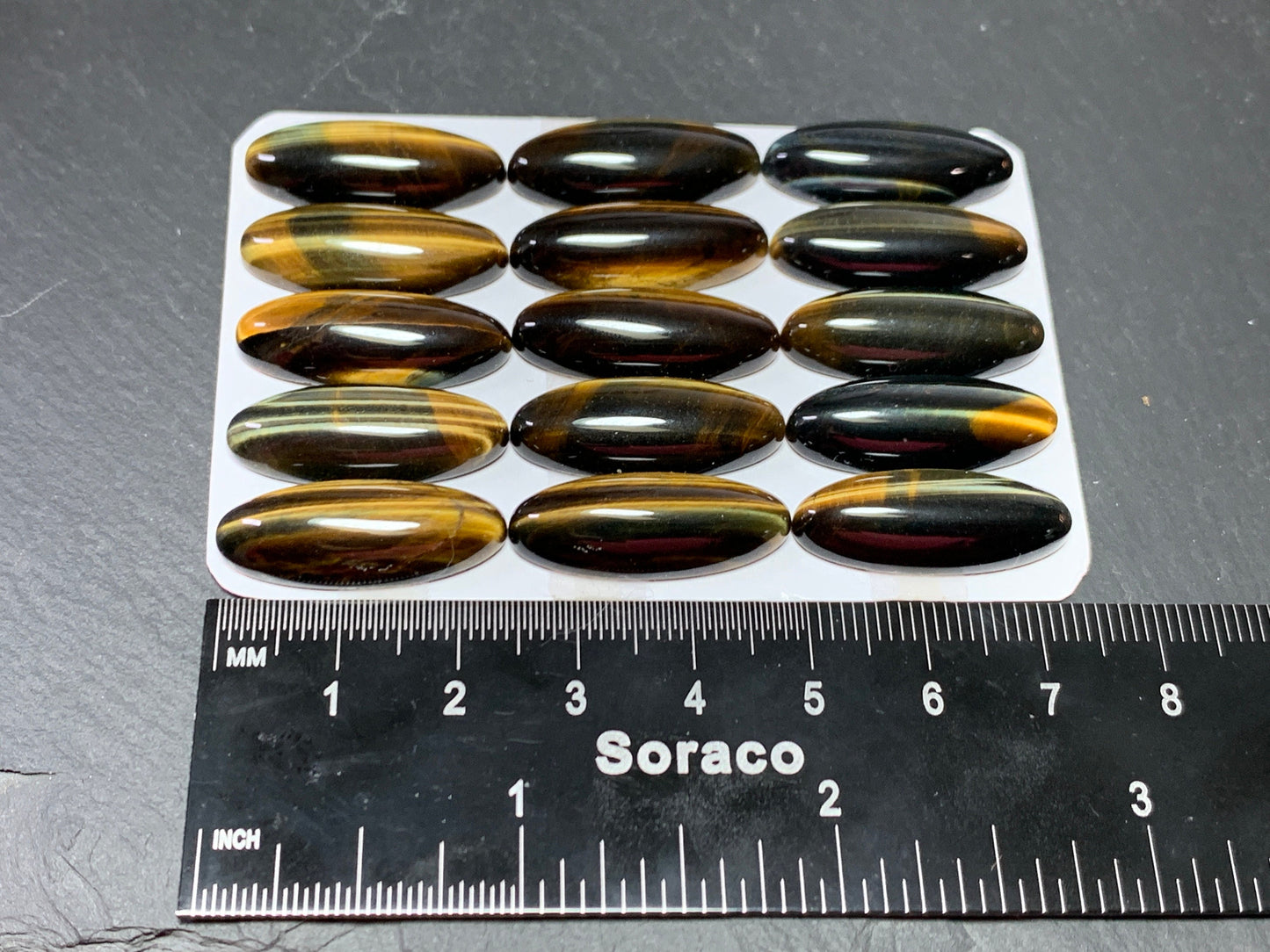 Tiger eye oval cabochon 10x25mm- Calibrated cabochons